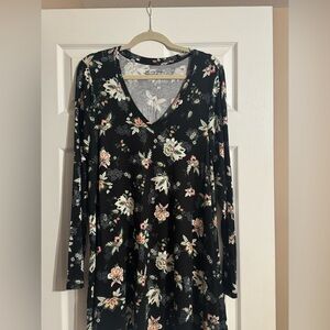 Lane Bryant Gray Floral Top